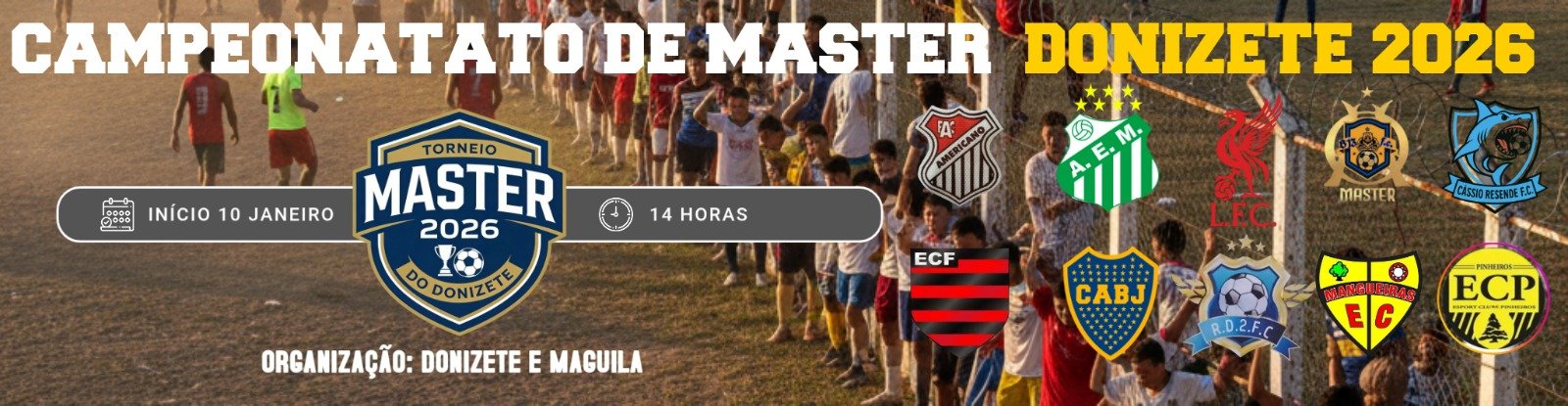 Campeonato de Master 2026 do Donizete tem sequência neste sábado dia 17