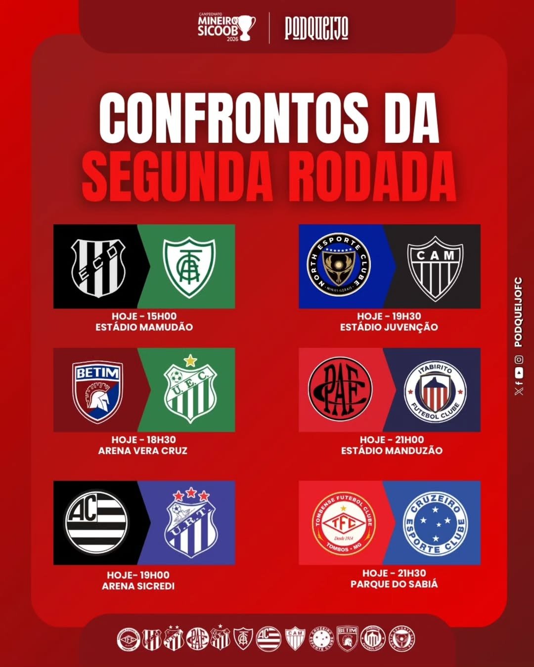 Mineiro 2026 ganha intensidade com seis jogos importantes nesta quarta-feira