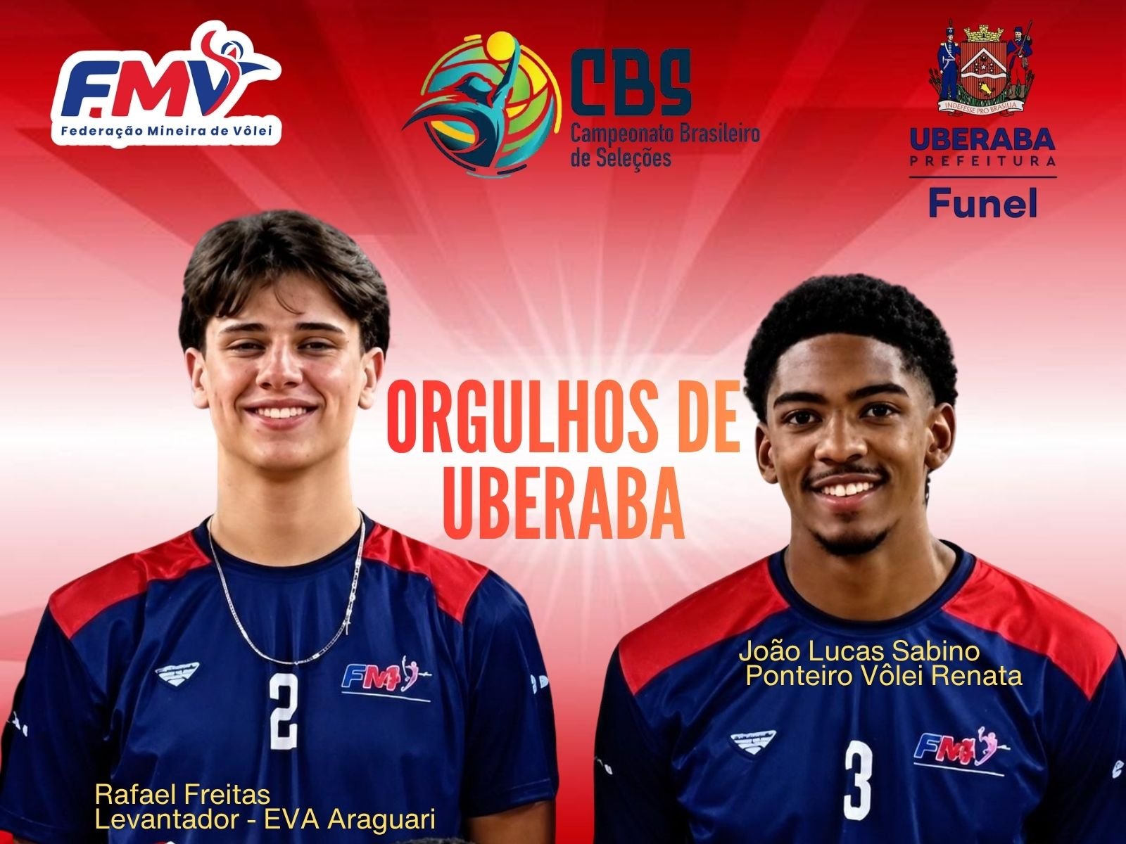 Atletas Funel na Seleção Mineira de Vôlei
