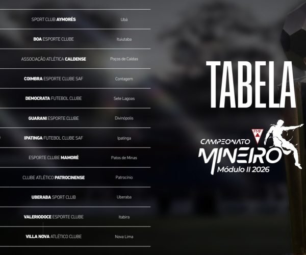 FMF define tabela do Módulo 2 do Mineiro 2026