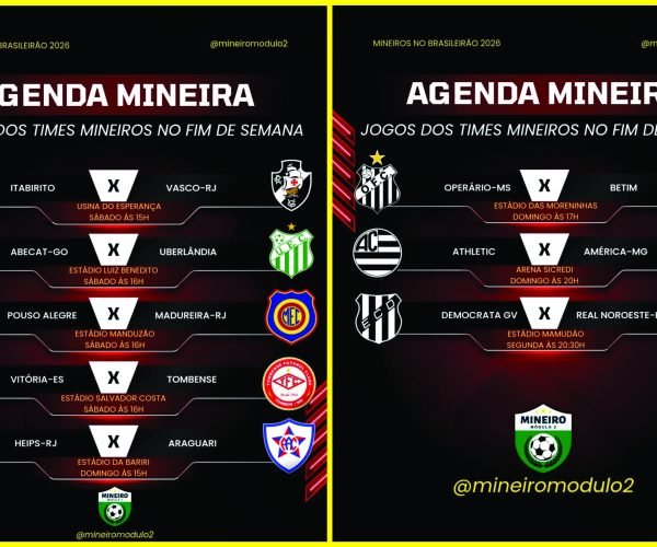 Interior Mineiro em Campo: Nove Clubes Buscam Protagonismo Nacional no Fim de Semana do Futebol Brasileiro