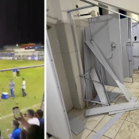 Provocações e depredação marcaram o pós-jogo onde a URT venceu o Clássico diante do Mamoré por 1 a 0 - Foto/Imagem: patosjá.com.br
