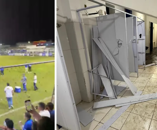 Provocações e depredação marcaram o pós-jogo onde a URT venceu o Clássico diante do Mamoré por 1 a 0 - Foto/Imagem: patosjá.com.br