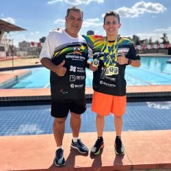 O atleta da FUNEL/Spartan Sports, Enzo Pesso, brilhou no Open Internacional de Natação da CBDI em São Paulo - Foto: Mareska Pesso