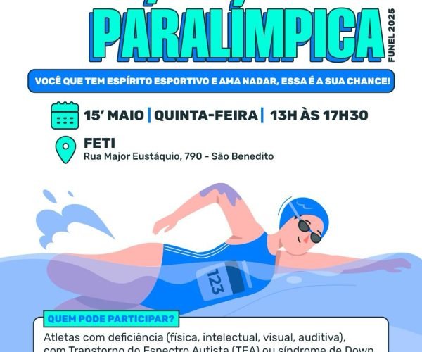 Chamada Aberta para Jovens Talentos da Natação Paradesportiva