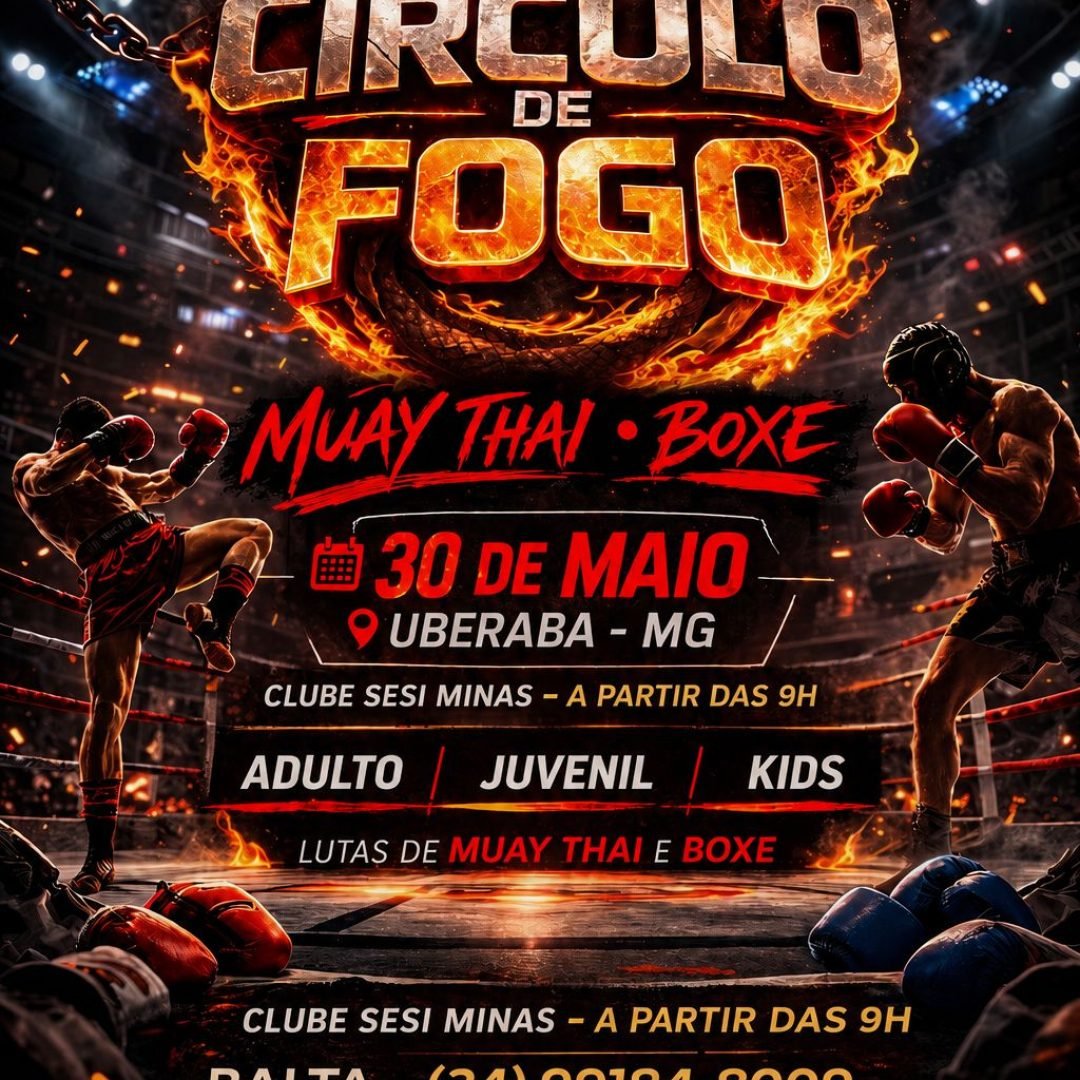 Círculo de Fogo promete agitar Uberaba com grandes lutas de Muay Thai e Boxe