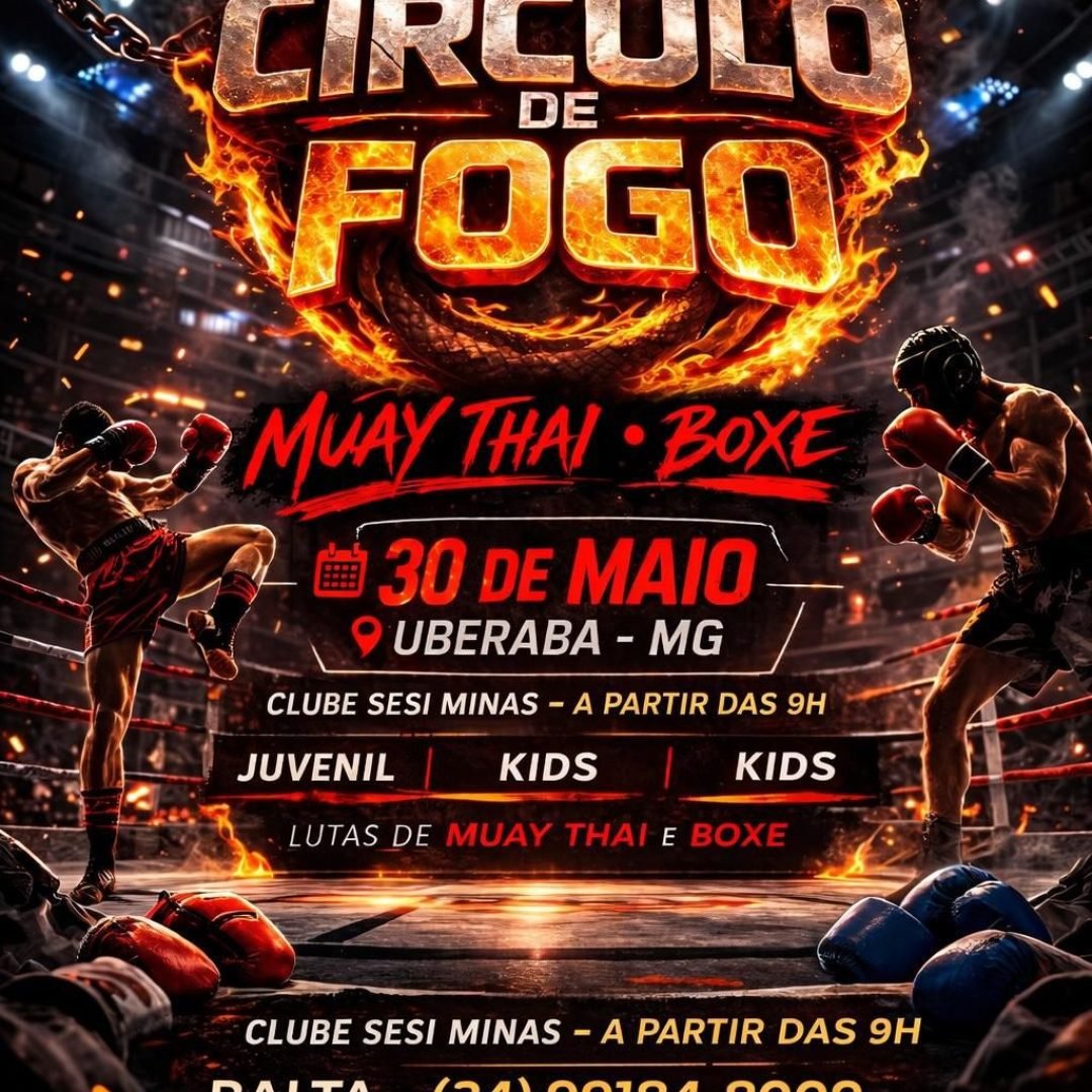 Círculo de Fogo promete agitar Uberaba com grandes lutas de Muay Thai e Boxe