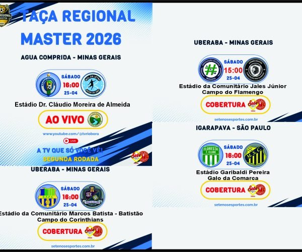 Regional de Master realiza mais uma rodada neste sábado