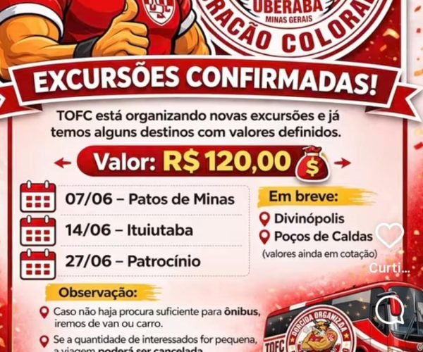 Torcida Furacão Colorado confirma caravanas e promete presença forte nos jogos do Uberaba Sport Clube no Módulo II