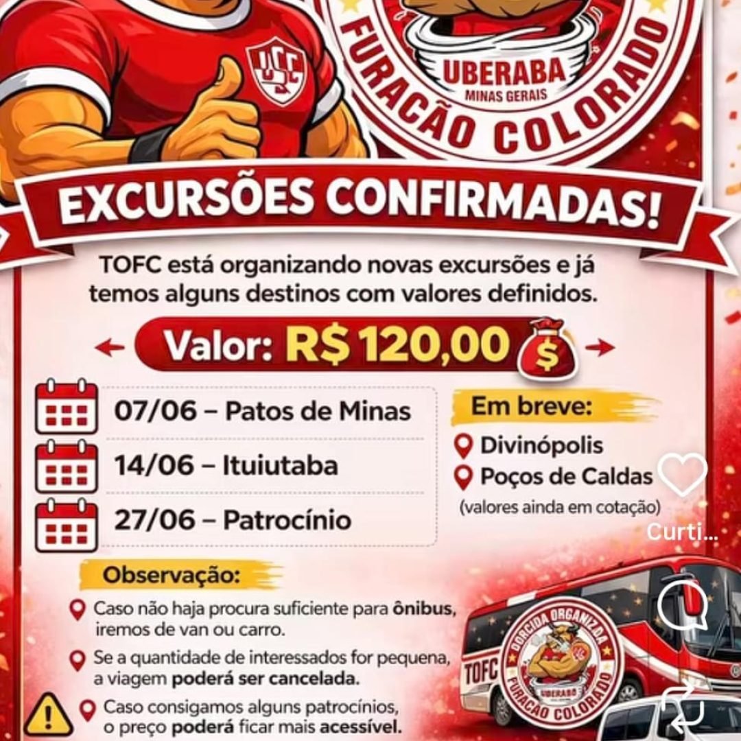 Torcida Furacão Colorado confirma caravanas e promete presença forte nos jogos do Uberaba Sport Clube no Módulo II
