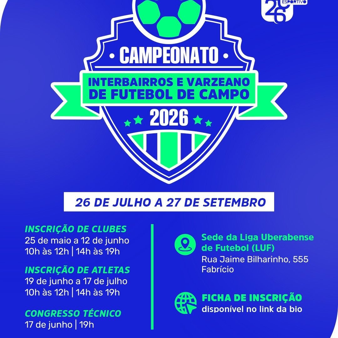 Funel e LUF abrem inscrições para o Campeonato Interbairros e Varzeano 2026