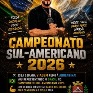 Atleta de Luta de Braço Ismael destaca parceiro e se prepara para o Sul-Americano 2026