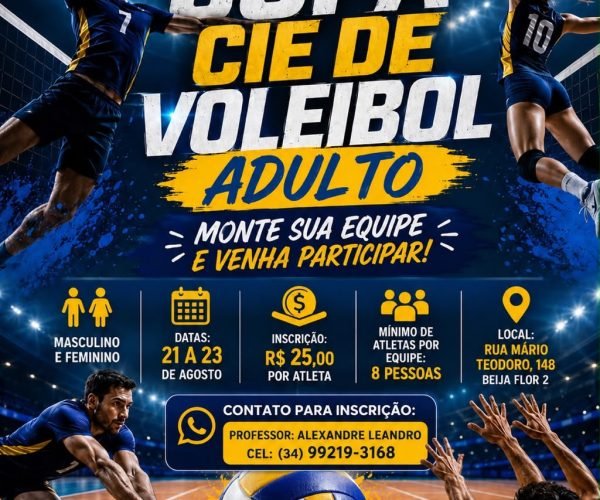 Copa CIE de Voleibol Adulto terá dois jogos simultâneos em Uberaba