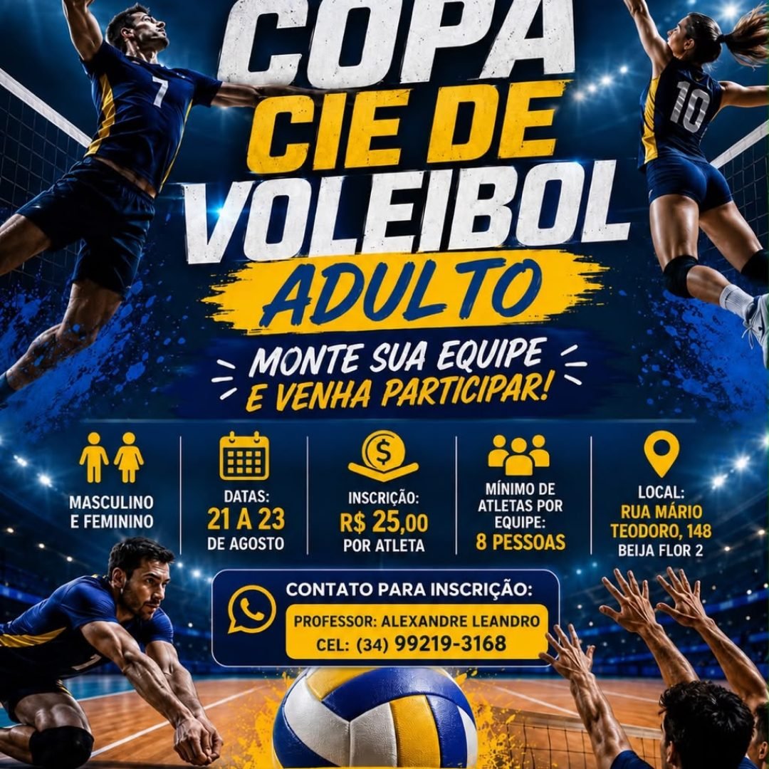 Copa CIE de Voleibol Adulto terá dois jogos simultâneos em Uberaba