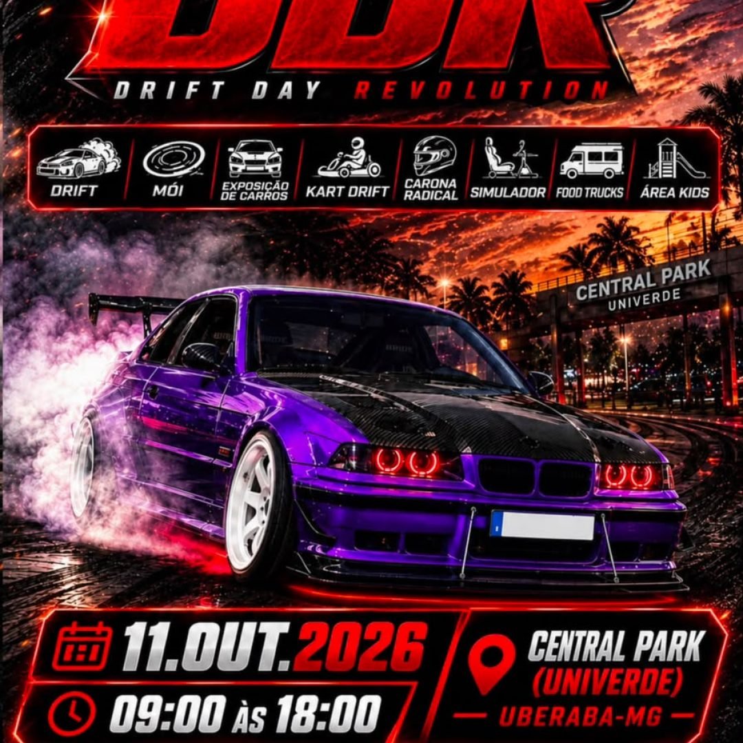Drift Day Revolution acelera o automobilismo em Uberaba no dia 11 de outubro
