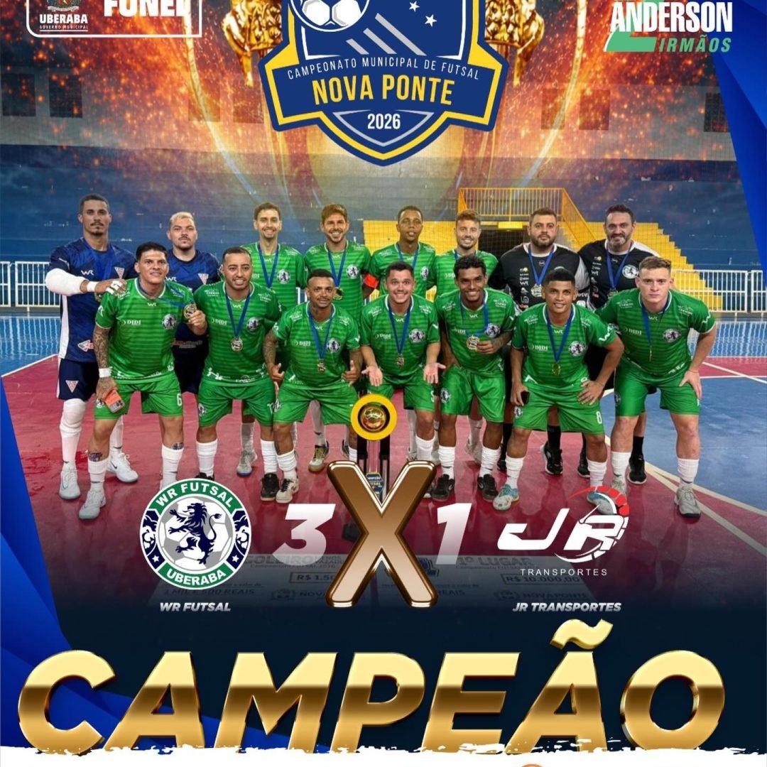 Leão conquista título inédito no Municipal de Futsal 2026 em Nova Ponte