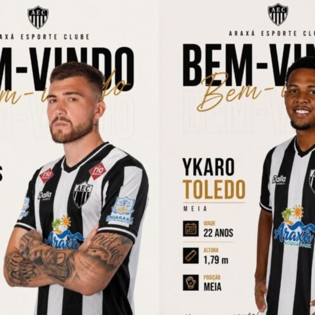 Araxá Esporte anuncia goleiro Matheus Barônio e meia Ykaro Toledo como reforços para a temporada