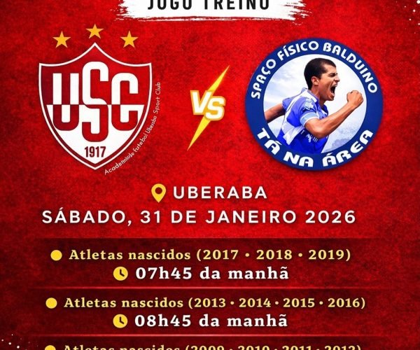 Uberaba SC promove jogos-treinos da base neste sábado visando a temporada 2026