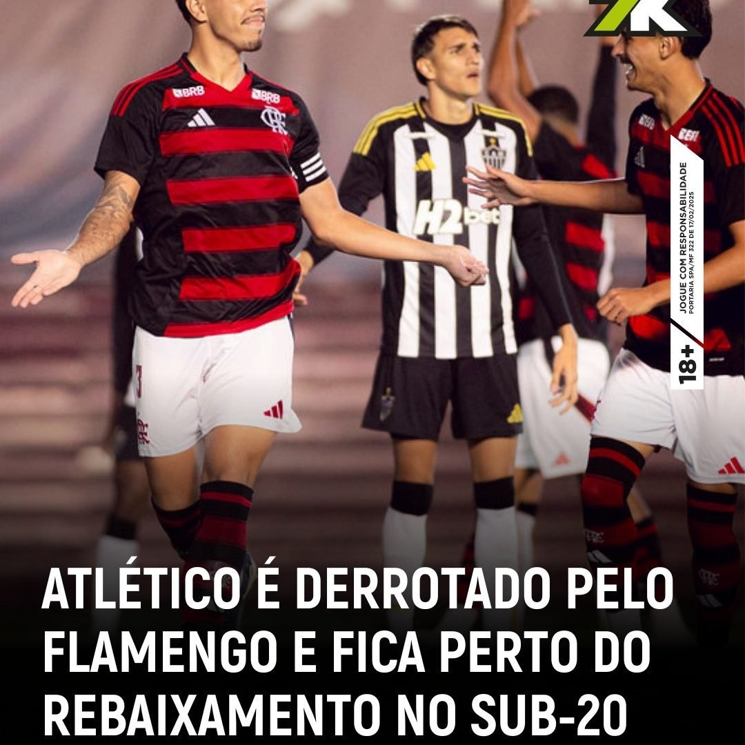 Ameaça ameaçado de rebaixamento no Brasileiro Sub-20 após derrota para Flamengo