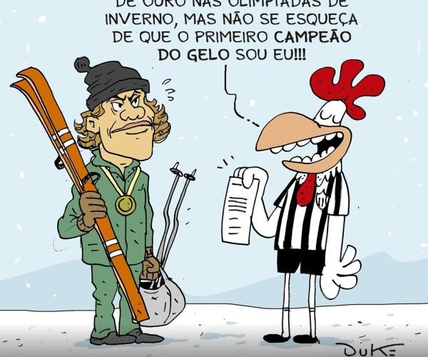 Charge de Duke conecta ouro olímpico de Lucas Braathen e o “campeão do gelo” do Atlético