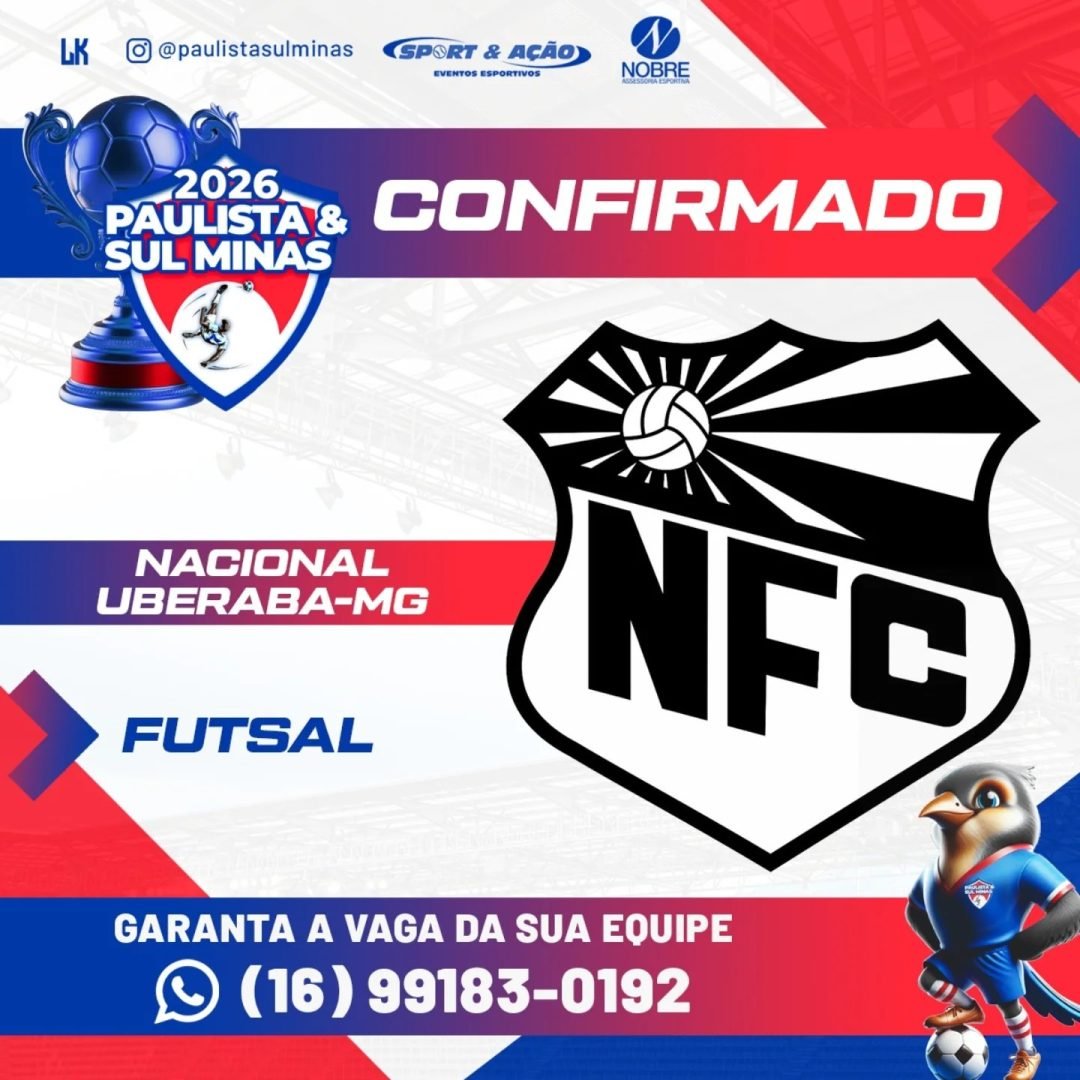 Nacional FC confirma presença e agita o Paulista & Sul Minas de Futsal 2026