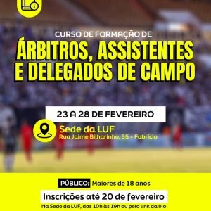 Funel e LUF abrem inscrições para Curso de Formação de Árbitros em Uberaba e região