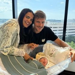 André Baran, ao lado da esposa e do filho Matteo recém nascido - Foto: Arquivo Pessoal do Atleta